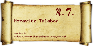 Moravitz Talabor névjegykártya